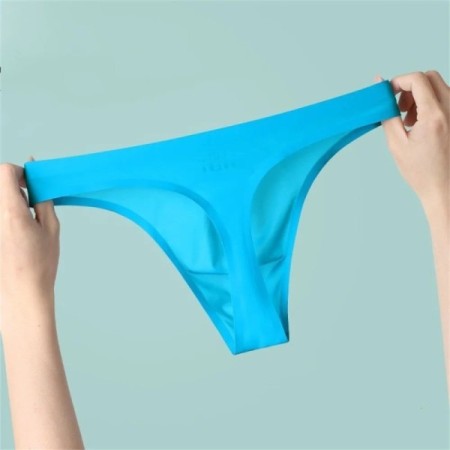 Sexy Mens Seamless Thong Ice Ultra Thin Sports Fitness Bulge Pouch G-s
