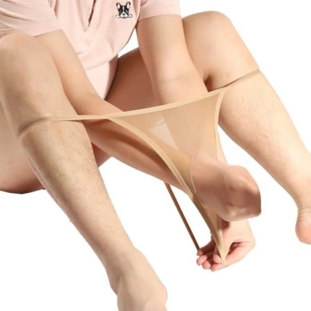 New Men Sexy Ultra-thin Seamless Sheer Transparent Elastic Pantyhose P New Men Sexy Ultra-thin Seamless Sheer Transparent Elastic Pantyhose P