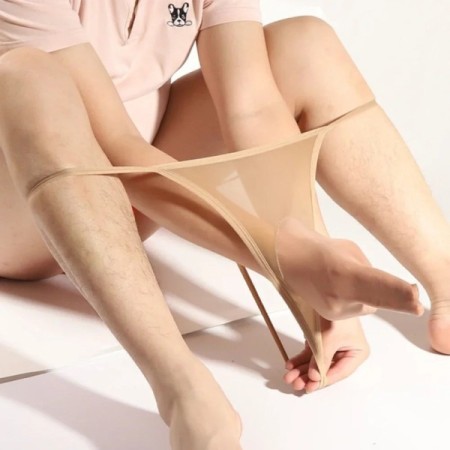 New Men Sexy Ultra-thin Seamless Sheer Transparent Elastic Pantyhose P New Men Sexy Ultra-thin Seamless Sheer Transparent Elastic Pantyhose P