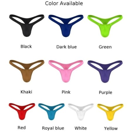 Sexy Solid Color Thongs Low-Rise Simple T-Back Thong Bluge Pouch Brief Sexy Solid Color Thongs Low-Rise Simple T-Back Thong Bluge Pouch Brief