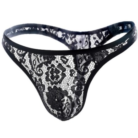 Hollow Out Lace Men Sexy Transparent Thong Underwear See Through Sissy Hollow Out Lace Men Sexy Transparent Thong Underwear See Through Sissy