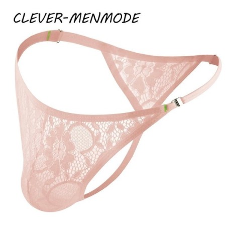 Men's Sexy Lace Thong Side Buckle Adjustable Strap G-String Underwear Men's Sexy Lace Thong Side Buckle Adjustable Strap G-String Underwear