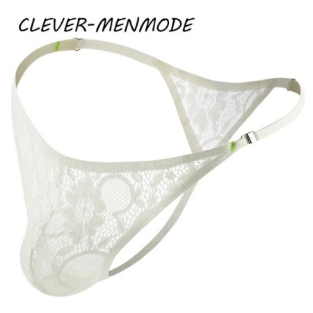 Men's Sexy Lace Thong Side Buckle Adjustable Strap G-String Underwear Men's Sexy Lace Thong Side Buckle Adjustable Strap G-String Underwear
