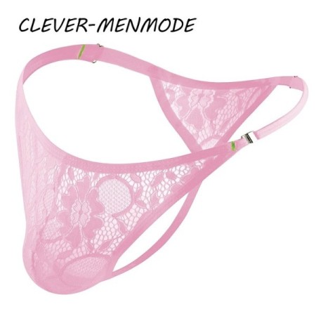 Men's Sexy Lace Thong Side Buckle Adjustable Strap G-String Underwear Men's Sexy Lace Thong Side Buckle Adjustable Strap G-String Underwear