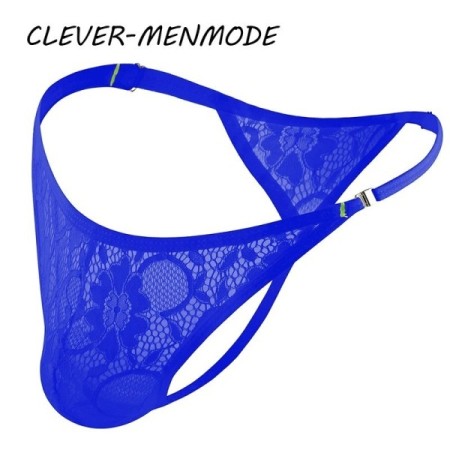 Men's Sexy Lace Thong Side Buckle Adjustable Strap G-String Underwear Men's Sexy Lace Thong Side Buckle Adjustable Strap G-String Underwear