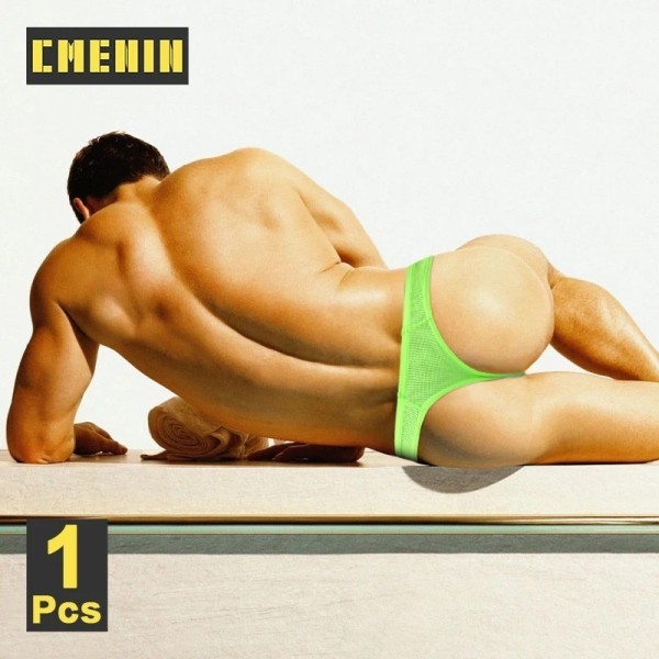 CMENIN Sexy Men Thongs Sissy Mens Jockstrap Bikini Underpants Breathable Cotton Men Lingerie Panties G Strings Cueca Men's Thong