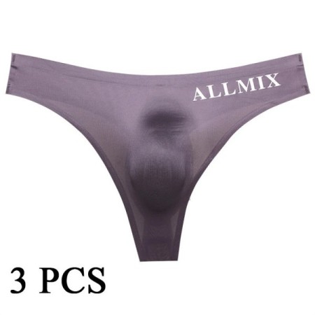 3 PCS Sexy Transparent Underwear Men Thongs Sports Fitness Letter Thin 3 PCS Sexy Transparent Underwear Men Thongs Sports Fitness Letter Thin