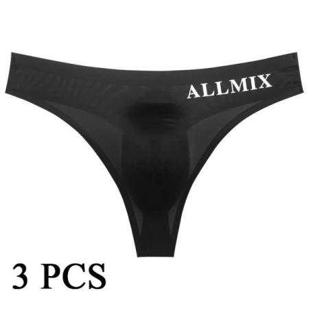 3 PCS Sexy Transparent Underwear Men Thongs Sports Fitness Letter Thin 3 PCS Sexy Transparent Underwear Men Thongs Sports Fitness Letter Thin