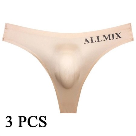 3 PCS Sexy Transparent Underwear Men Thongs Sports Fitness Letter Thin 3 PCS Sexy Transparent Underwear Men Thongs Sports Fitness Letter Thin