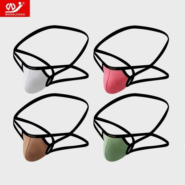 Breathable Knitted Cotton G-String Jockstraps for Men Sexy Thong Underwear
