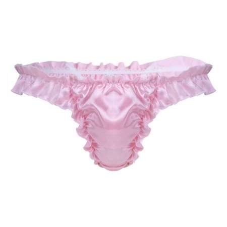 Men's Ruffled Panties Shiny Satin Sissy Lingerie Underwear Exotic G-st Men's Ruffled Panties Shiny Satin Sissy Lingerie Underwear Exotic G-st