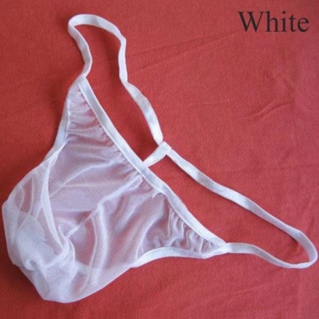 Solid Color Men Net Yarn G-string Shorts Panties Solid Simple Breathab Solid Color Men Net Yarn G-string Shorts Panties Solid Simple Breathab