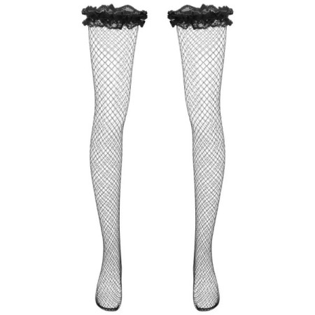 Mens Lace Top Mesh Stockings for Male Underwear Hollow Out Fishnet Hos