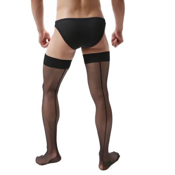 Funny Sissy Nylon Stockings Men Sexy Thin Stockings Men's Back Line Stocking Male Underwear Transparent Stockings Dropshipping
