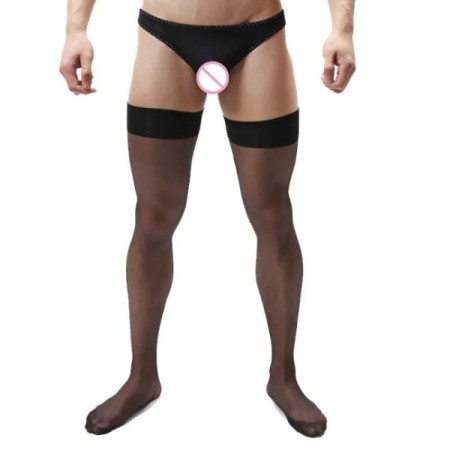 Funny Sissy Nylon Stockings Men Sexy Thin Stockings Men's Back Line St