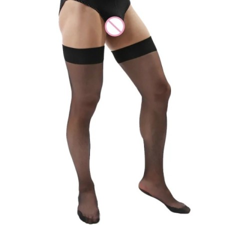 Funny Sissy Nylon Stockings Men Sexy Thin Stockings Men's Back Line St