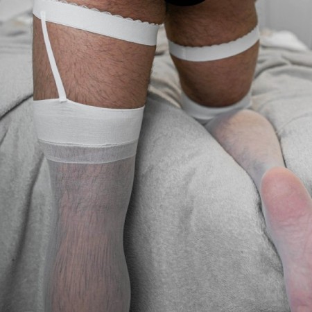 Slim Men's Tube Stockings Transparent Hosiery Male Lingerie Fetish Clu