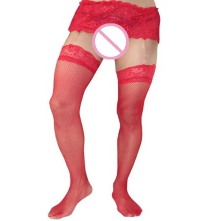 Men's Lace Stockings Sexy Small Mesh Stockings Porno Exotic Apparel fo