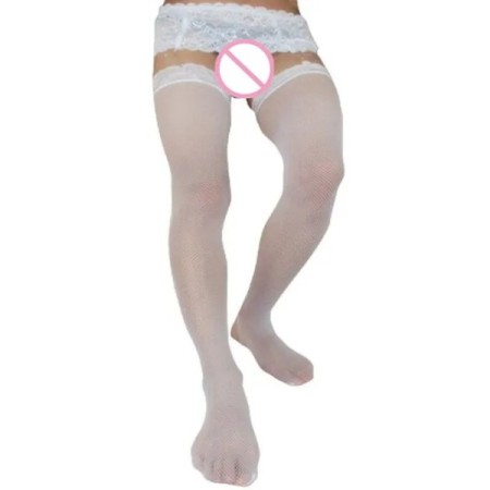 Men's Lace Stockings Sexy Small Mesh Stockings Porno Exotic Apparel fo