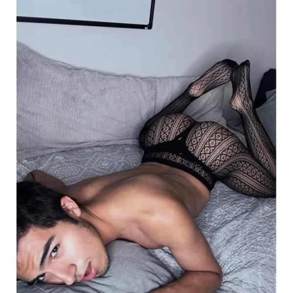 Mens Pantyhose Adult Sexy Fishnet Body Stockings Erotic Clothes Cool Man Lingerie High Elastic Sex Tights Temptation Panty hose