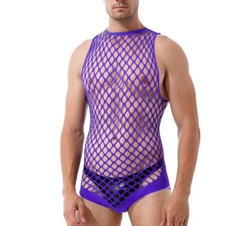 Male Sexy Lingerie Men's Fishnet Bodysuit Hollow Out Underwear Mesh Sl Male Sexy Lingerie Men's Fishnet Bodysuit Hollow Out Underwear Mesh Sl