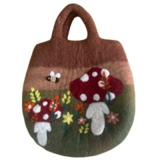 Mushroom Garden Felted Bag