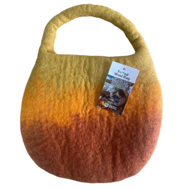 Water Felted Bee Bag - One Handle with Magnet  - Sunrise Orange