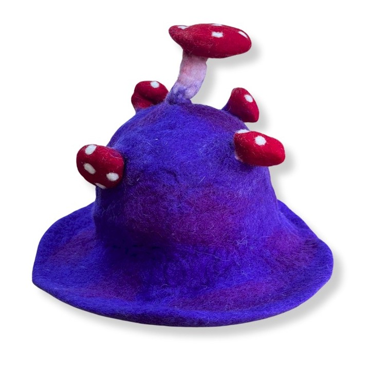 Felted Mushroom Hat - Very Violet