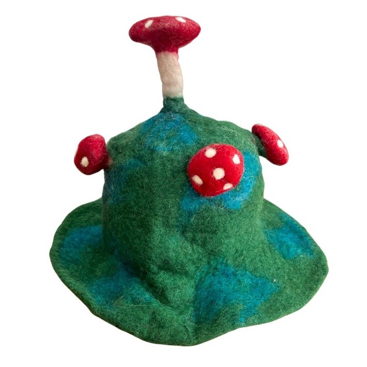 Felted Mushroom Hat - Moss Mountain Green