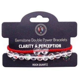 Gemstone Double Power Bracelets- Rock Quartz