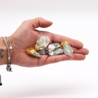 Gemstone Indian Tourmaline & Silver Plated Pendants (6 assorted)