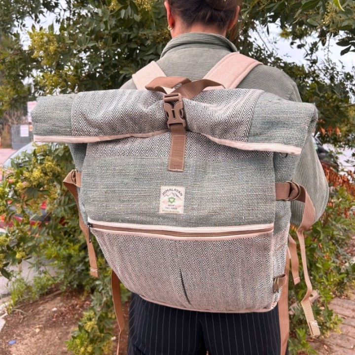 Hemp Trekking Rolling Backpack - Sage