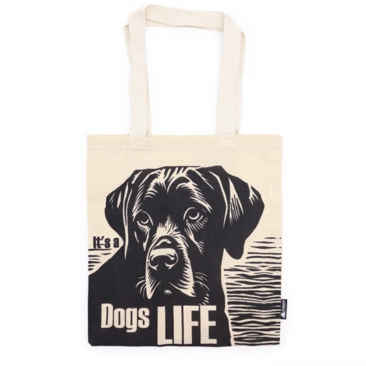 Iconic Basic Tote Bag - Dog's Life - Natural 4oz