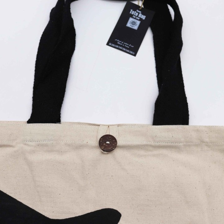 Iconic Classic Tote Bag - Black Cat - Natural 10oz