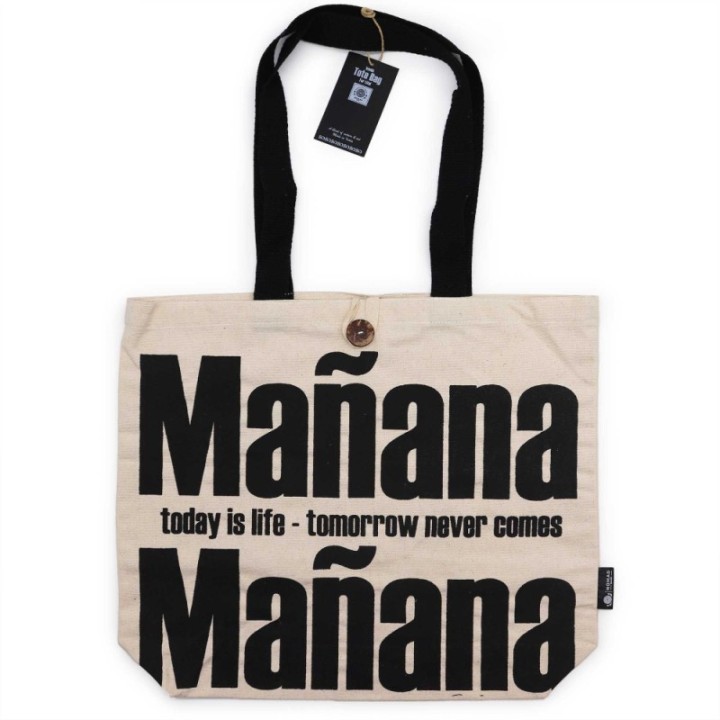 Iconic Classic Tote Bag - Ma├▒ana Ma├▒ana - Natural 10oz