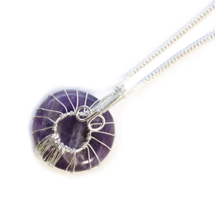 Tree of Life Gemstone Necklace - Amethyst