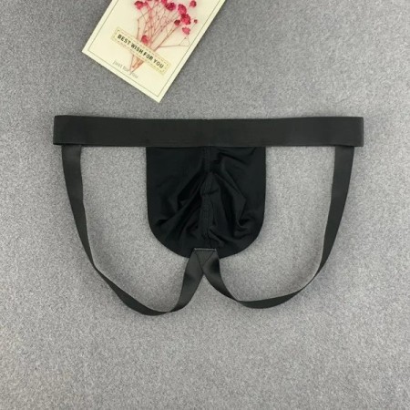Black/White Sexy Ice Silk Men Jockstraps and Thongs Sexy Summer Breath