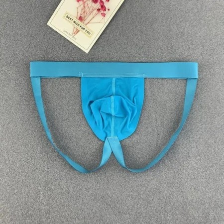 Black/White Sexy Ice Silk Men Jockstraps and Thongs Sexy Summer Breath