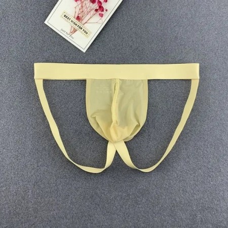 Black/White Sexy Ice Silk Men Jockstraps and Thongs Sexy Summer Breath