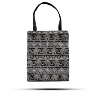 Classic Tote Zipper Bag (Elephants Motiff) 40x34cm