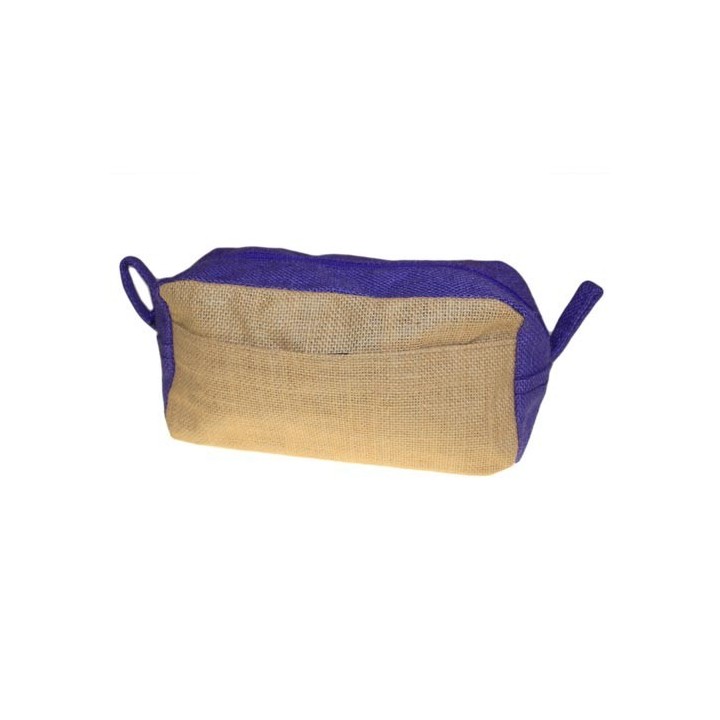 Jute Toiletry Bag - Natural & Lavender