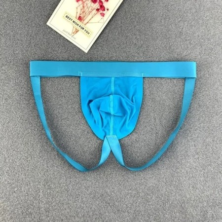Black/White Sexy Ice Silk Men Jockstraps and Thongs Sexy Summer Breath