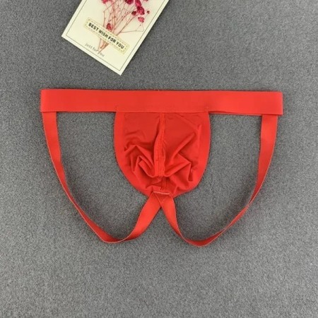 Black/White Sexy Ice Silk Men Jockstraps and Thongs Sexy Summer Breath