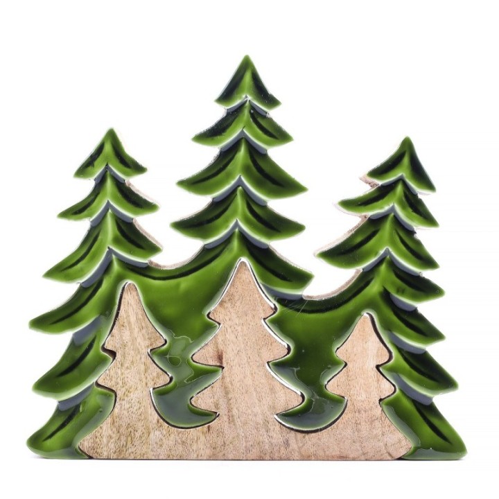 Lost in the Forrest - Three Trees 3D Wooden Decoration - 20x23cm