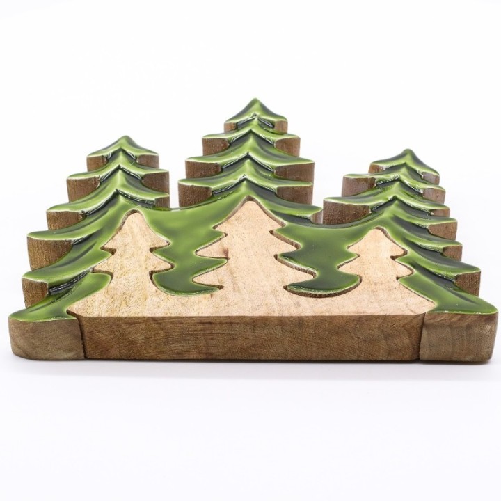 Lost in the Forrest - Three Trees 3D Wooden Decoration - 20x23cm