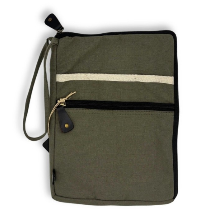 Canvas Travel Laptop Pouch - Olive