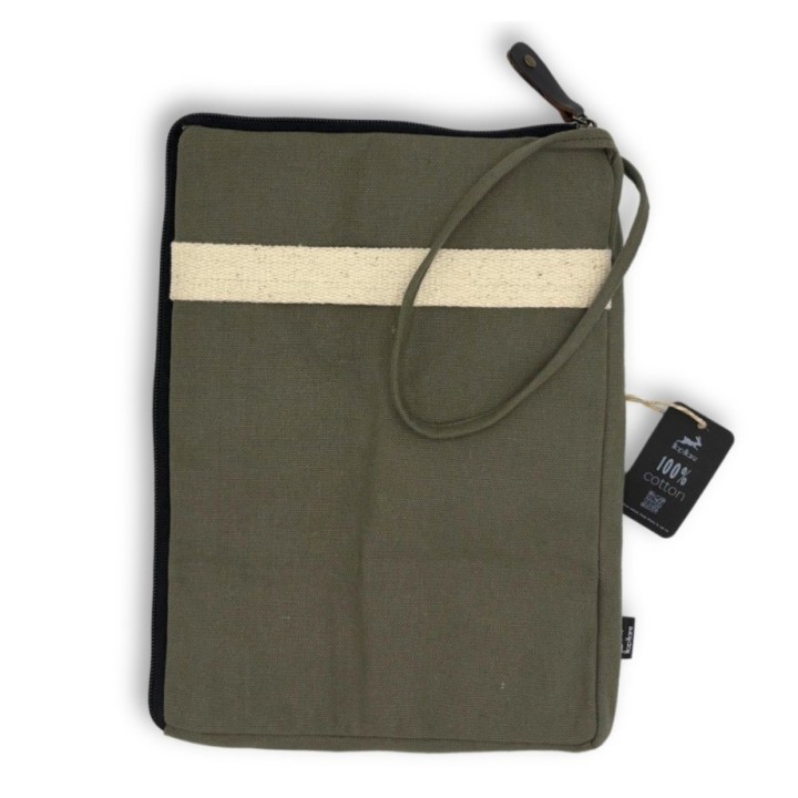 Canvas Travel Laptop Pouch - Olive