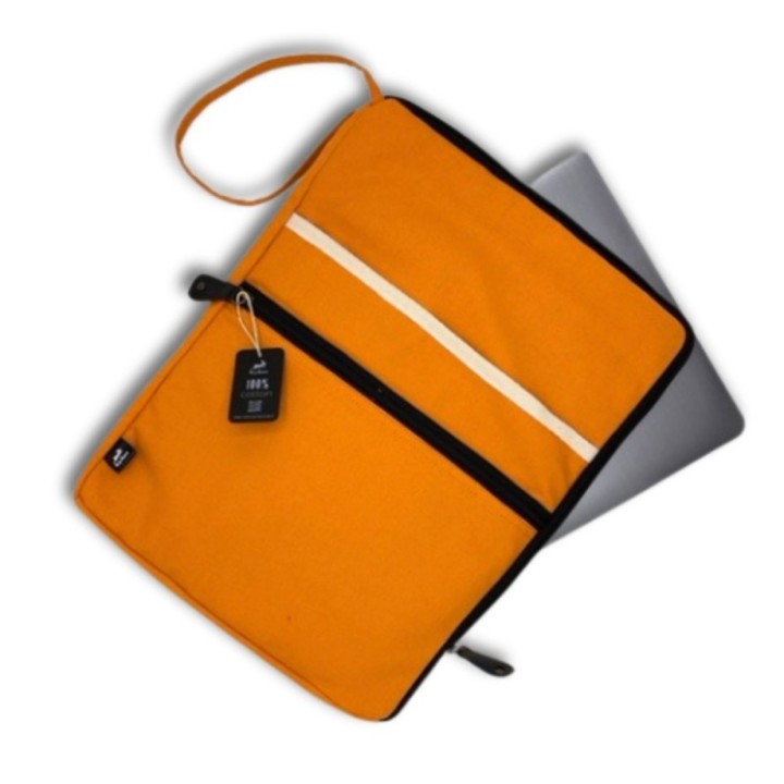 Canvas Large Laptop Pouch - Orange