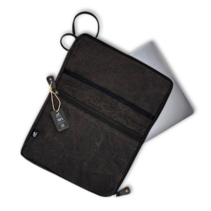Stonewash  Large Laptop Pouch - Charcoal