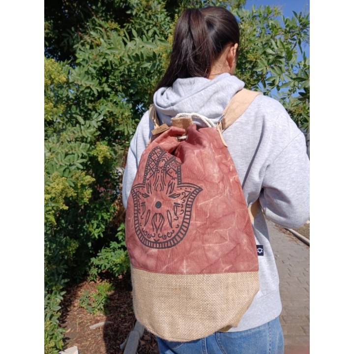 All Natural Backpack - Terracotta Stonewash - Hamsa